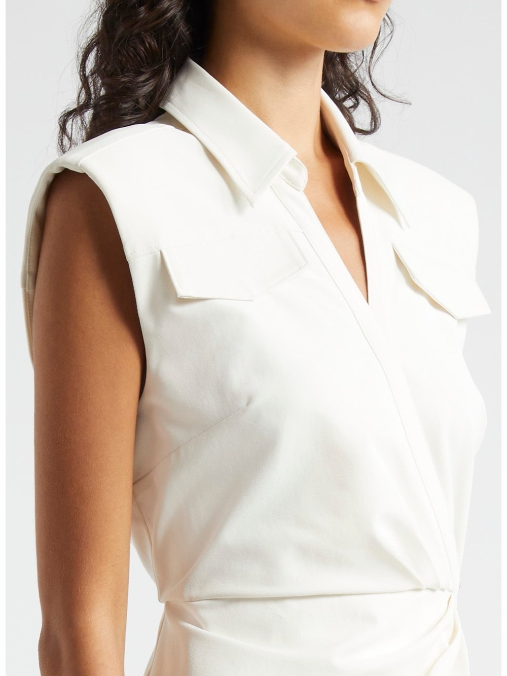 Zenni Ruffle Sleeveless Wrap Dress - Picture 3 of 14
